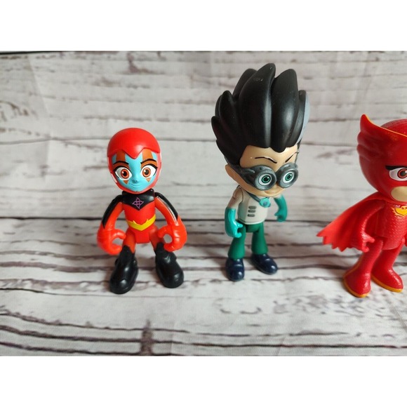 Pj Mask Lot Of 5 Figures And Ball Cat Boy Owlet Gekko Romeo Villan Cake Toppers - Picture 3 of 8
